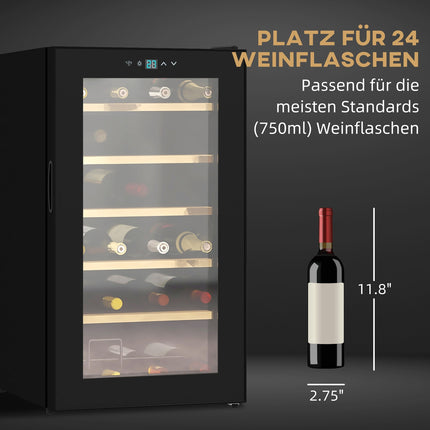 Vinotéka, kapacita 24 lahví, vnitřní osvětlení, černá