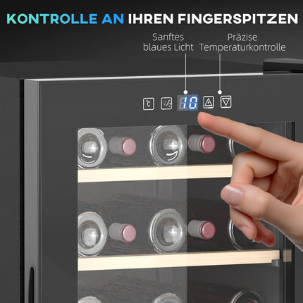 Wine fridge 41 bottles, LED light, touch screen