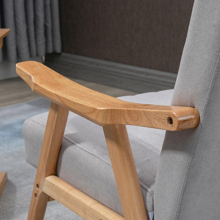 Čalouněné křeslo ušák se vzhledem sametu, skandinávský design, šedá