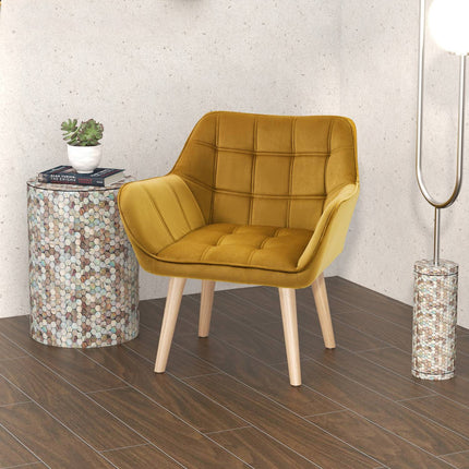 Skandinávský sametový ušák – 67x61.5x71 cm, žlutý