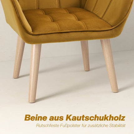 Skandinávský sametový ušák – 67x61.5x71 cm, žlutý