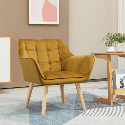 Skandinávský sametový ušák – 67x61.5x71 cm, žlutý