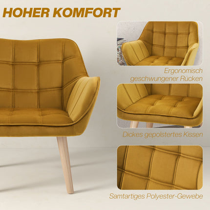 Skandinávský sametový ušák – 67x61.5x71 cm, žlutý
