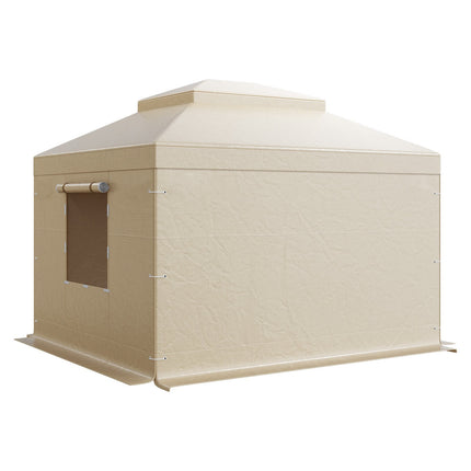Winter Gazebo Cover 10x10 ft, PE, Sidewalls with Windows
