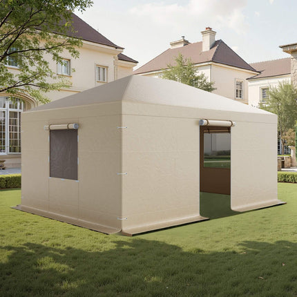 Winter Gazebo Cover 12x16 Ft, PE With Sidewalls Windows