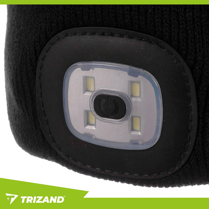 Zimní čepice s baterkou – černá Trizand 22663