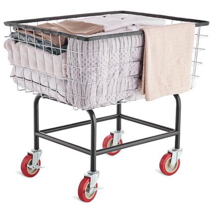 Wire Laundry Cart, 2.8 Bushel, Steel, 4 In Casters