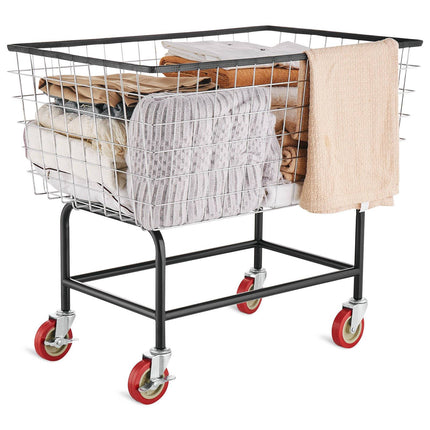 Wire Laundry Cart, 4.5 Bushel, 5 In Casters