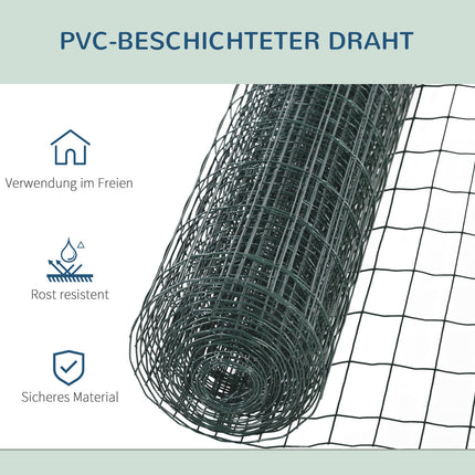 Tmavě zelené zahradní pletivo v roli 10 x 1.22 M – plot pro zvířata a drůbež