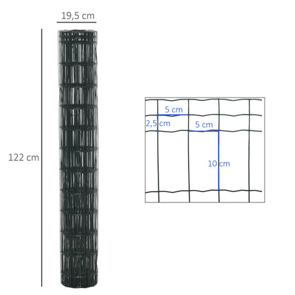 Tmavě zelené zahradní pletivo v roli 10 x 1.22 M – plot pro zvířata a drůbež