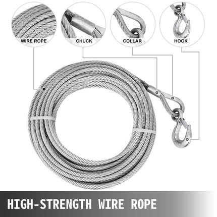 Wire Rope Puller, 1.6T Capacity, 25 m Manual Winch