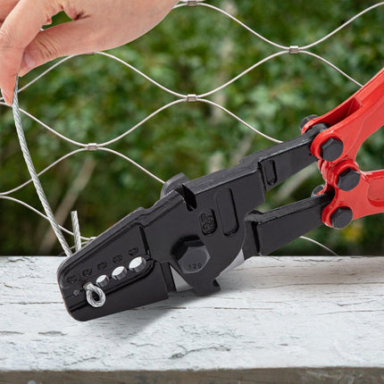 Wire Rope Swager Crimper 24 In, 5-Cavity 1/16–3/16