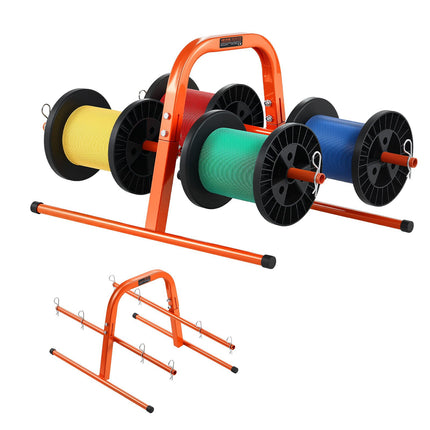 Wire Spool Rack, Holds 8 Spools, 100 lb Steel Caddy