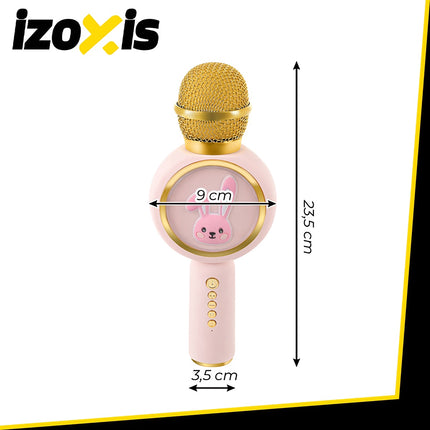 Bezdrátový Bluetooth karaoke mikrofon pro děti, růžový