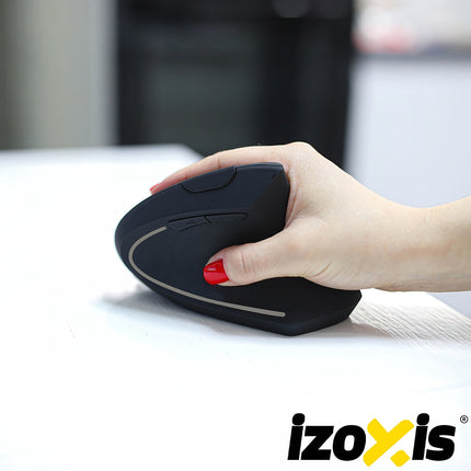 Bezdrátová ergonomická vertikální myš, USB, 6 tlačítek