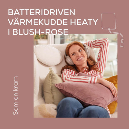 Bezdrátová vyhřívací podložka, pudrově růžová, komfortní design
