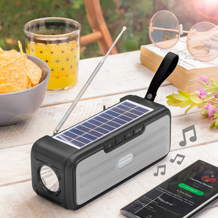 Bezdrátový reproduktor se solárním nabíjením a LED svítilnou Sunker InnovaGoods