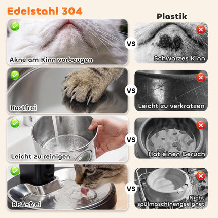 Bezdrátová nerezová fontána pro kočky, 4L, pohybový senzor