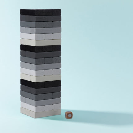 Wobbel tower in colored wood