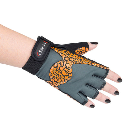 Women's Fitness Gloves, Size M, Orange/Gray