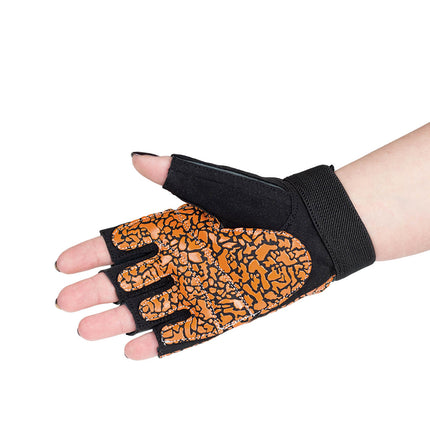Women's Fitness Gloves, Size S, Orange/Gray