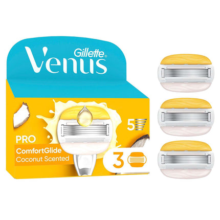 Dámské náhradní hlavice, ComfortGlide Coconut, 3 ks