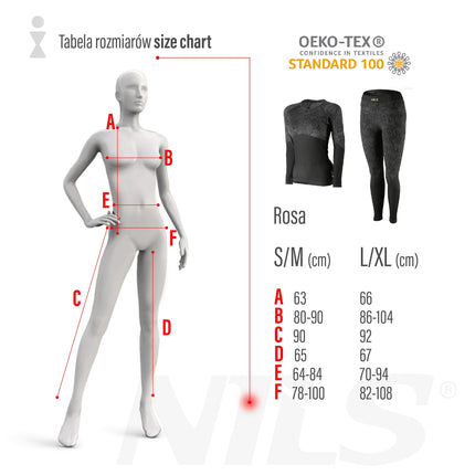 Dámská termoaktivní sada spodního prádla, černá, L/XL
