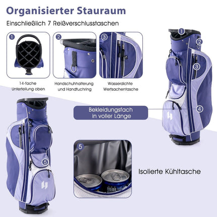 Dámská golfová sada 11 ks, pro praváky s pláštěnkou, fialová
