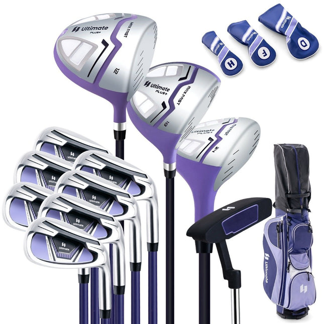 Women's golf club set 11-piece golf club sets right-handed with rain cover purple