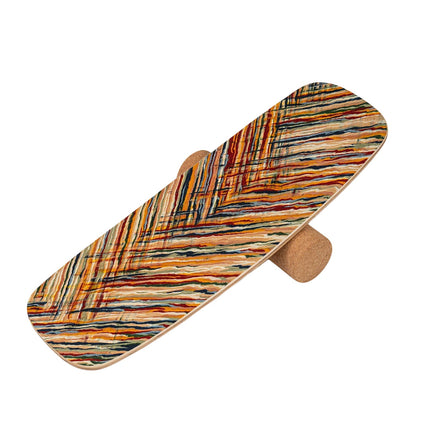 Wood Balance Board Trainer with Cork Roller, 79x28 cm
