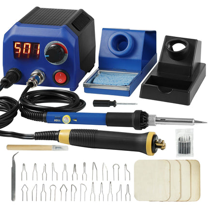 Wood Burning Kit, Dual Pens, 250–700C Digital, 28 Tips