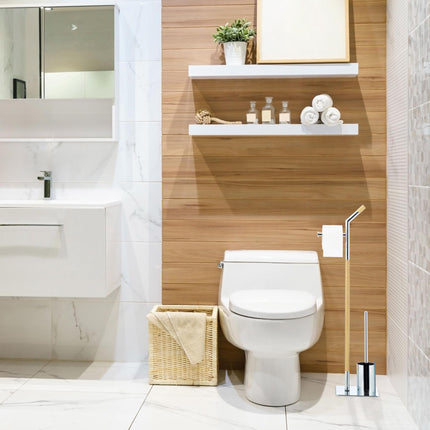 Sada WC doplňků, dřevo a chrom