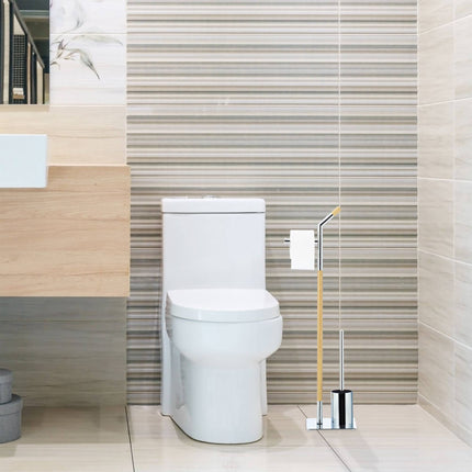 Sada WC doplňků, dřevo a chrom