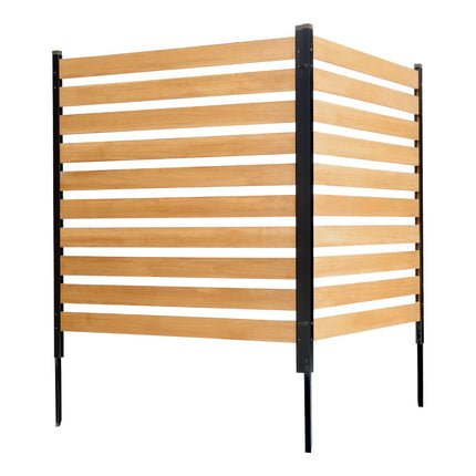 Wood Privacy Fence Screen, 2-Panel 38 x 42 in, Stakes