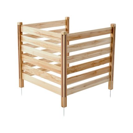 Wood Privacy Fence Screen 36x36, 3-Panel, Metal Stakes