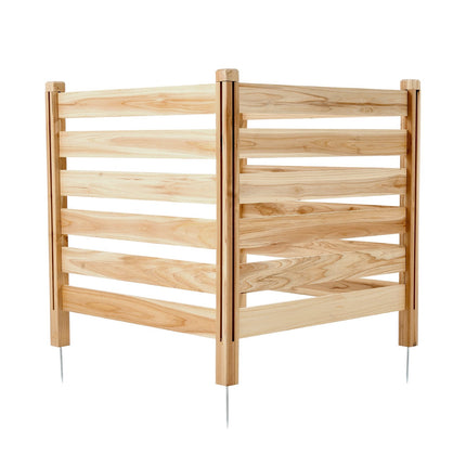 Wood Privacy Fence Screen 36x36, 3-Panel, Metal Stakes