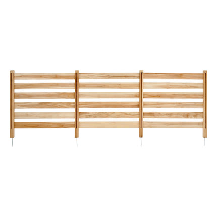 Wood Privacy Fence Screen 36x36, 3-Panel, Metal Stakes