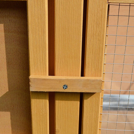 Wood Rabbit Hutch with Hinged Roof, 2 Doors, 115x44x65 cm