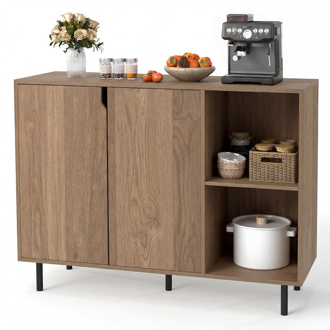 Holz-Sideboard mit verstellbaren Einlegeböden und 2 Türen