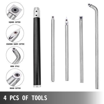 Wood Turning Tool Set for Lathe, 4-Piece Carbide Cutters