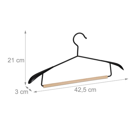 Wood and metal hangers - set of 12