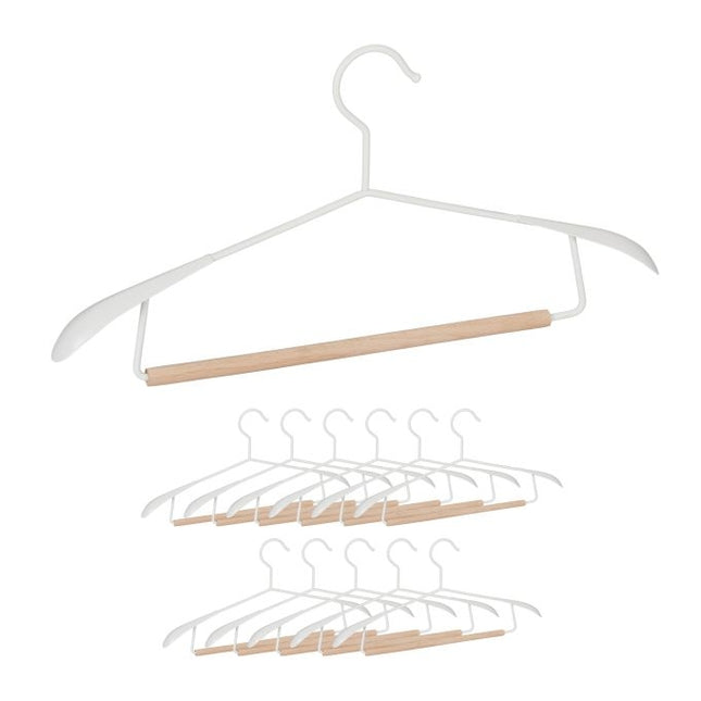 Hangers van hout en metaal - set van 12