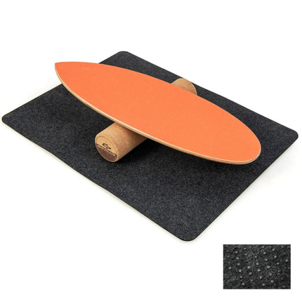 Dřevěná balanční deska, wobble board s válcem a dekou, balanční sada 3 v 1 oranžová