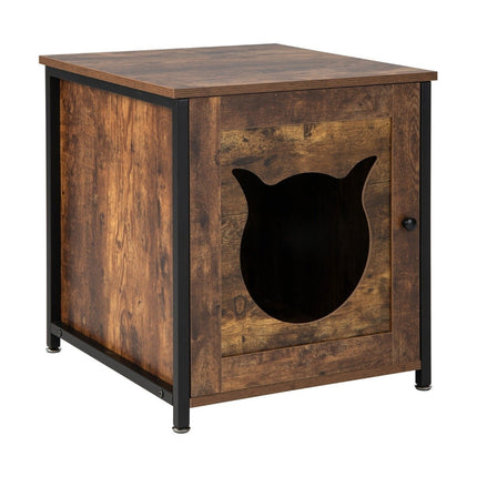 Katzenklo-Versteck mit Tür aus Holz – Katzenklo-Schrank