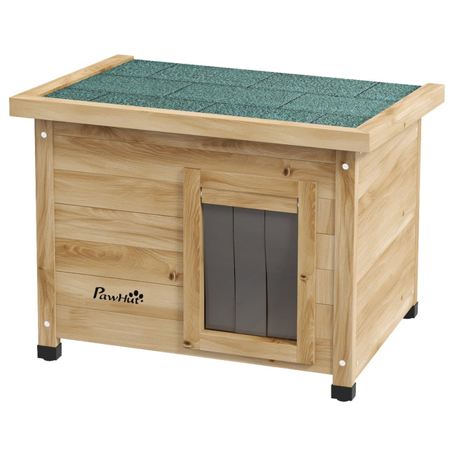 Outdoor Katzenhaus aus Holz mit Türvorhang, 57x45x43 cm