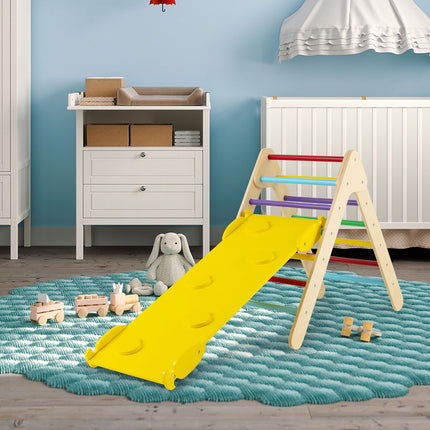 Wooden Climbing Triangle Set, 3-in-1 Slide Ramp