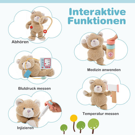 Wooden Doctor Playset for Kids with 24 Accessories