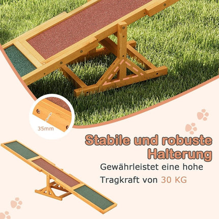 Dřevěná agility houpačka pro psy, protiskluzová, nosnost 60kg