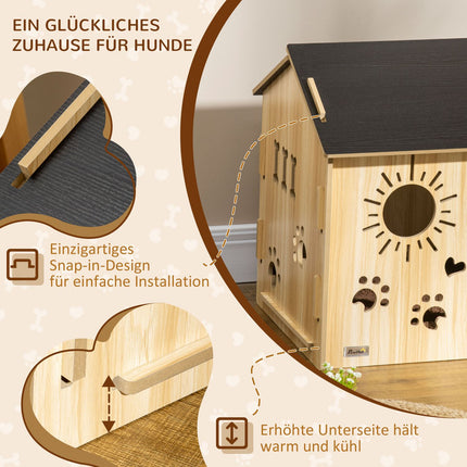 Dřevěná bouda pro psy se střechou a ventilací, malá 69 cm