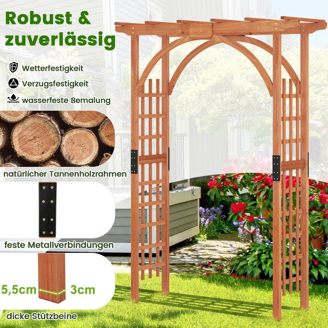 Dřevěný zahradní oblouk pro popínavé rostliny, výška 213 cm